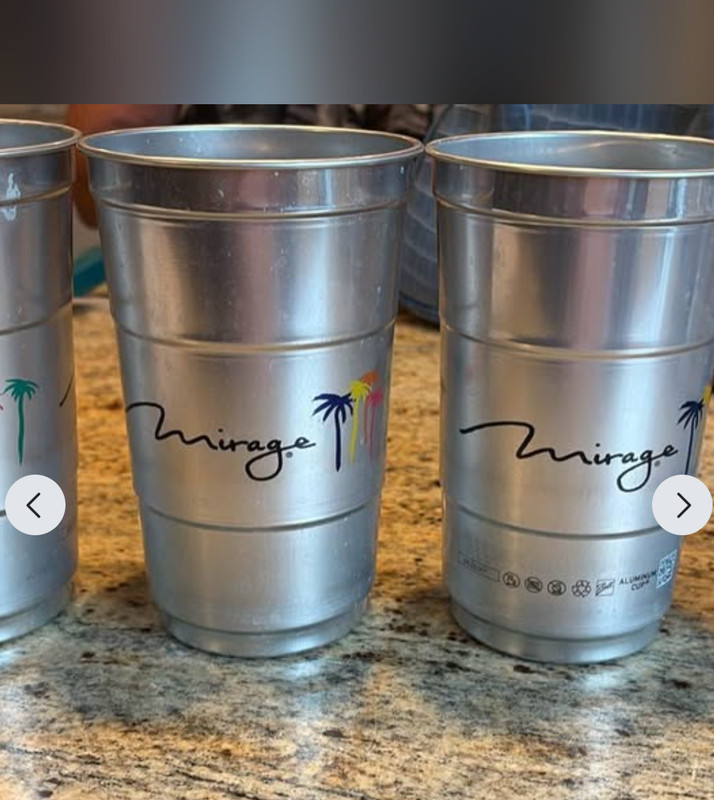 Las Vegas Mirage Casino Aluminum Cups Set Of 2 Collectable