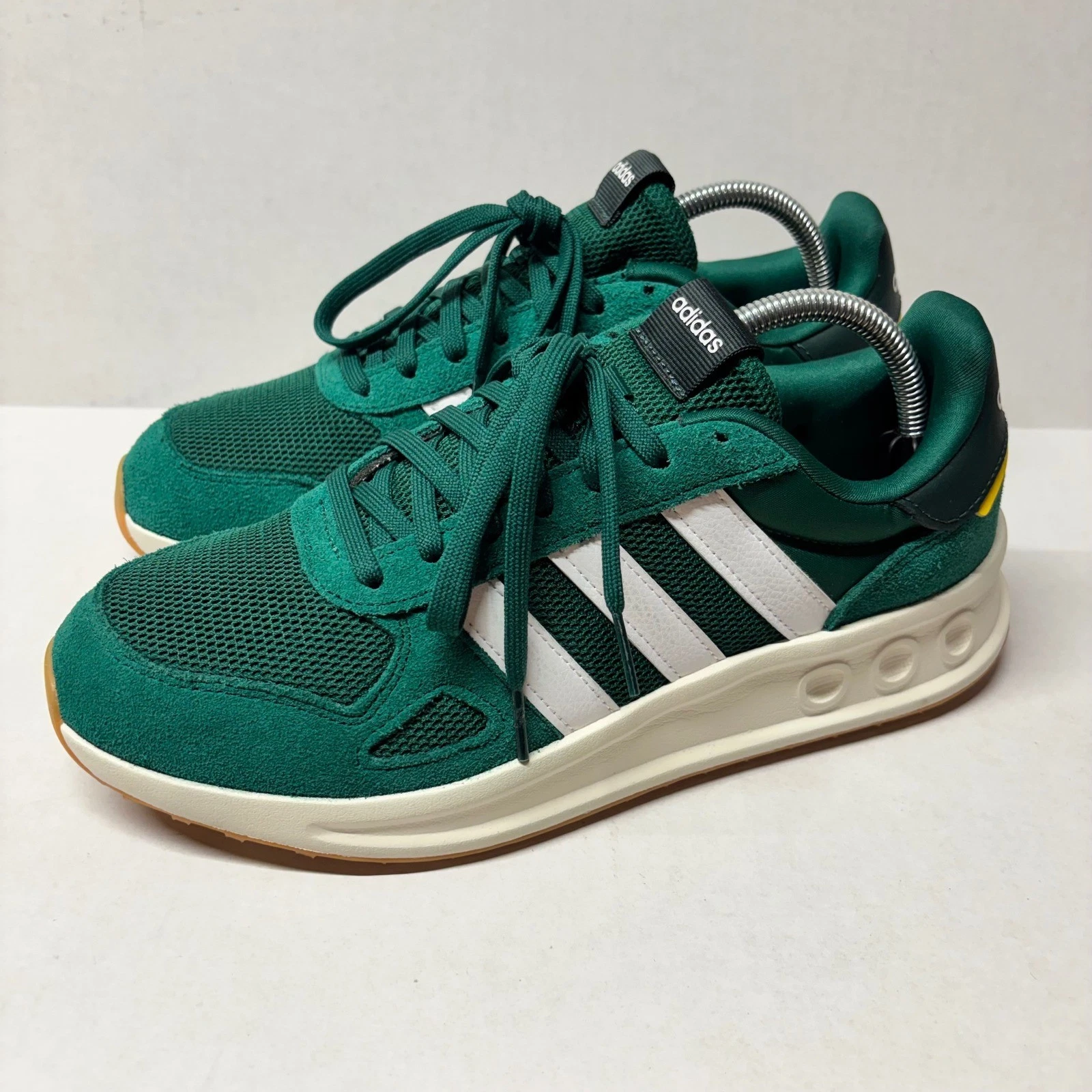Adidas Mens Run 80s Sneaker 8.5 Green White IH8619 Retro Cloudfoam Gum Sole