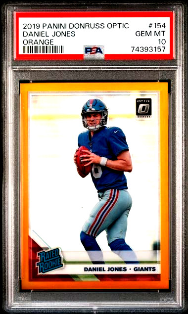 DANIEL JONES Optic PSA 10 Prizm Orange /199 Rated Rookie 154 2019 Donruss RC IND