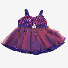 Build a Bear Crown Dress Pink Purple Sequin Satin Tulle Teddy Princess Clothes