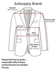 Suitsupply LA SPALLA Tuxedo Jacket BLACK Vitale Barberis Canonico Wool 34R 36R