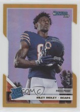 2019 Panini Donruss Rated Rookie Press Proof Gold Die-Cut 23/25 Riley Ridley 3l1