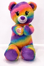 Build-A-Bear Rainbow Plush Teddy Bear 16  Tie Dye BABW Stuffed Animal