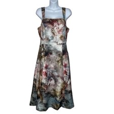 Tahari ASL Printed Metallic Jacquard Midi Dress Size 12 New with Tags