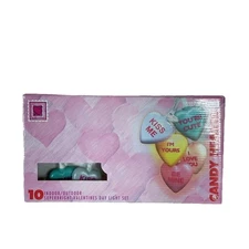 Vintage 1997 10 Pastel Candy Sweet Hearts Novelty Lights Rare In Box