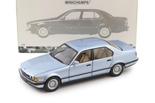Minichamps 1:18 BMW 730i E32 Sedan 1986 Light Blue Metallic Diecast Model