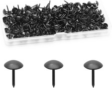 200 Pcs Metal Upholstery Tacks, Thumb Tacks, Black, 13Mm 7.5Mm
