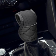 UHANBUT Car Gear Shift Knob Cover, Leather Stick 4.77 3.31 inch, Black