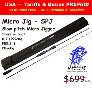 Hamachi Micro jigger Slow Pitch Jig 10 30lb Japanese Snapper fishing rod O/H