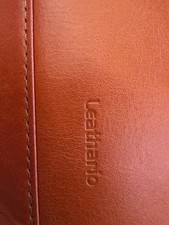 Leathario Genuine Leather Zip Portfolio Padfolio A4 Letter Pad Organizer Brown