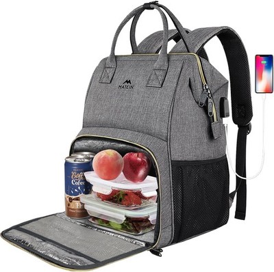 MATEIN Damen Laptop Rucksack 15,6 Zoll mit Isoliertes Kühlfach, Kühlrucksack