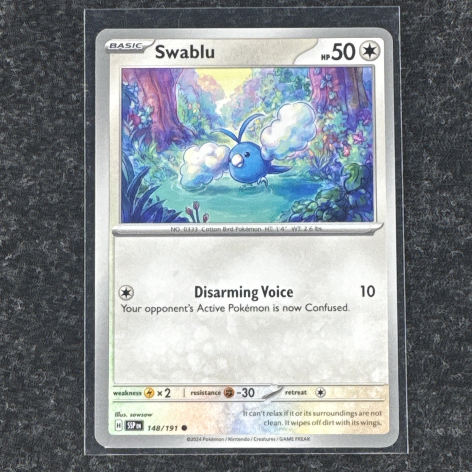 Pokemon Surging Sparks SV08 148/191 Swablu Common Card