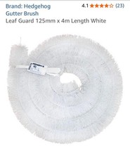 2 x Hedgehog Gutter Brush Leaf Guard 4m length 125mm diameter, White