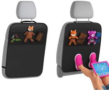 Car Back Seat Protector with Organizer, 19"X27" XL Kick Mats, Waterproof, 3 Pock