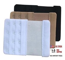 Women Pack of 3 Soft Comfortable 4 Hooks Bra Extender Assorted