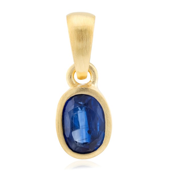Cavill Kyanit AnhäNger 0,94Ct Oval Nepal 925 Silber Vergoldet Schmuck-image