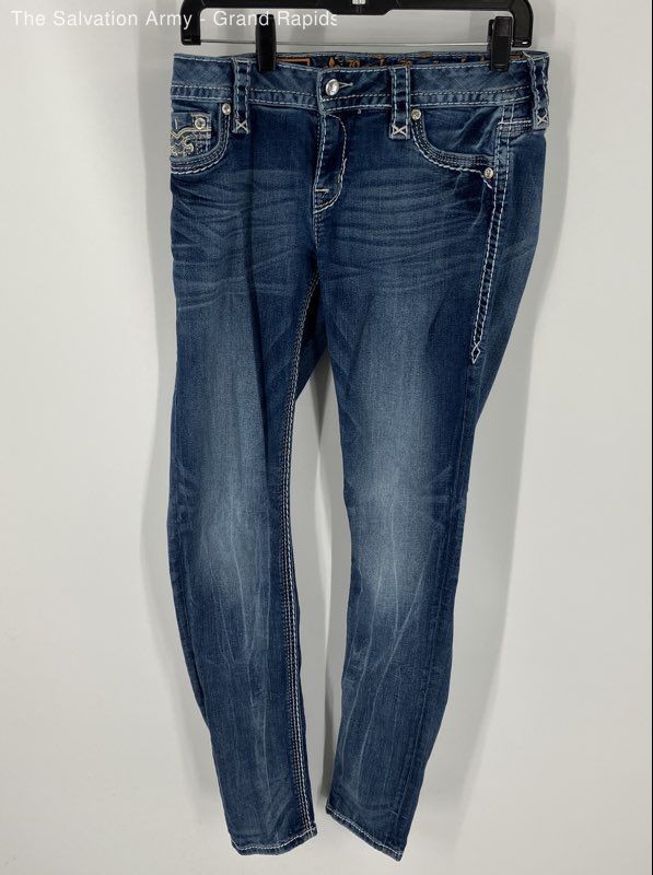 Rock Revival Womens Blue Medium Wash Denim Skinny Leg Jeans Size 8-10
