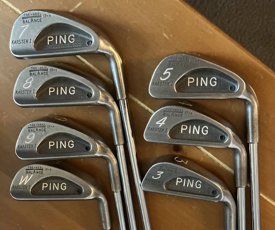 Ping “Karsten 1” Toe-Heel Balance Irons 3,4,5,7,8,9,pw~Ping Shafts~Nice Grips~RH - Image 2 of 4
