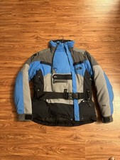 The North Face Steep Tech 550 Ski Jacket Blue Gray Black Hooded L Winter Sports