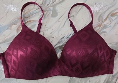 Body by Victoria IPEX Burgundy Diamond Pattern Full Coverage Bra 36C