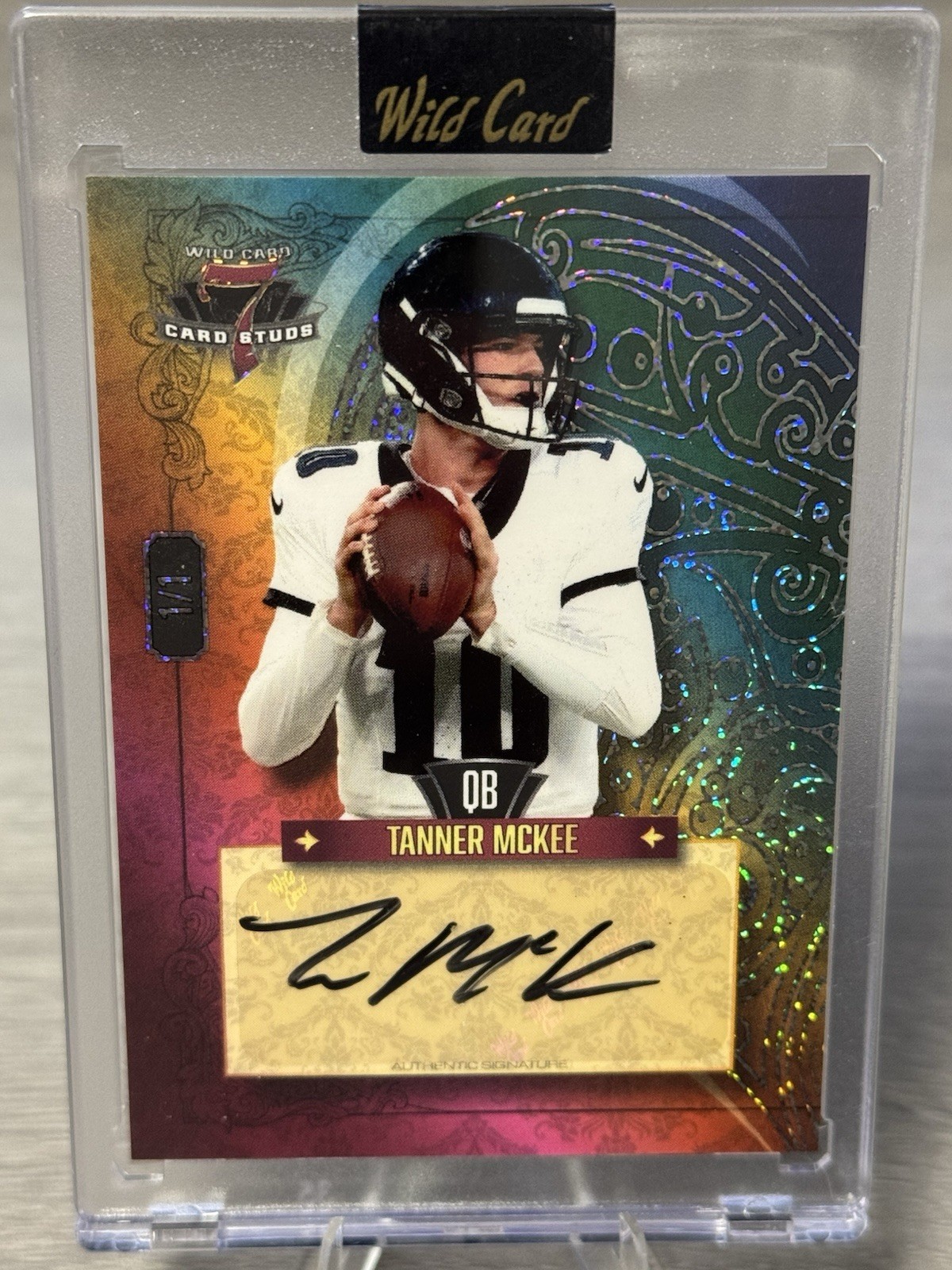 CJ Stroud Wild Card 7 Card Studs Autographs #7CHRA Rainbow Foil-Heart-Right-Slate