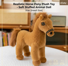 Cute Horse Pony Plush Doll Soft Stuffed Animal Toy Kids Gift Home Room Decor
