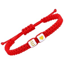Handmade Women Red Rope Letter Initial E Bracelets Gifts for Couples Best Friend