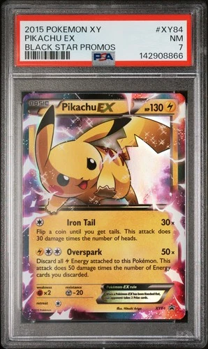 2015 POKEMON XY BLACK STAR PROMOS #XY84 PIKACHU EX PSA 7