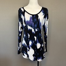 Simply Vera Wang ASYMMETRICAL Multicolor Abstract Watercolor Stretch Sz XS