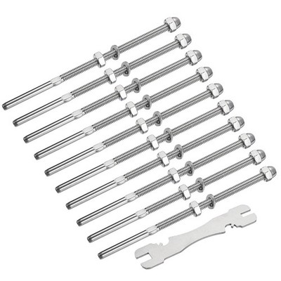 60 Pack Cable Railing Kit 6 Inch Long 1/8inch Swage Threaded Stud Tensioner