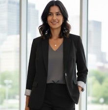 A New Day Black One Button Blazer Women's Size 18 Classic Office Workwear 327