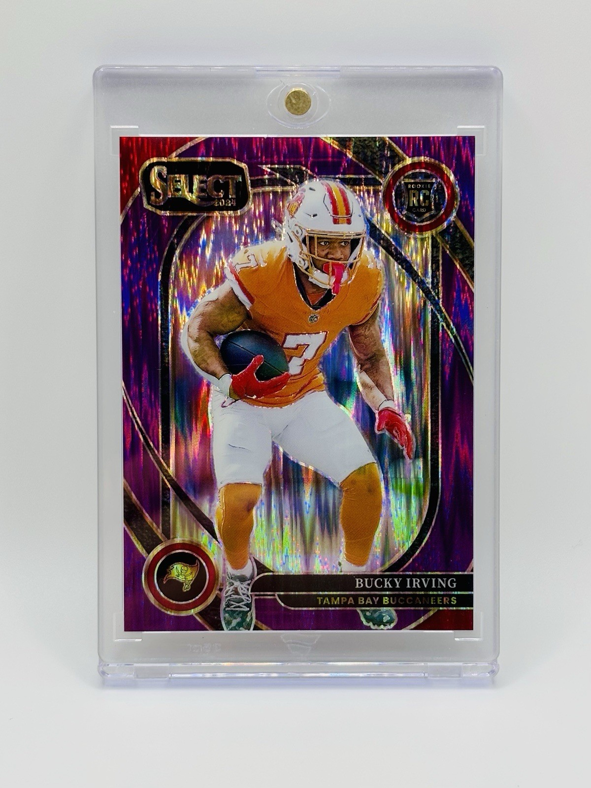 2024 Panini Select Club Level Bucky Irving #239 Purple Shock Prizm /360 (RC)