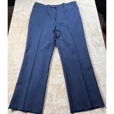 Sansabelt by Jaymar Vintage Golf Mens Blue Pants Trousers Classic Plain Front