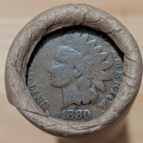 OLD BANK ROLL~UNSEARCHED~INDIAN HEAD END 1880-VG Better Date & 1890 VG+