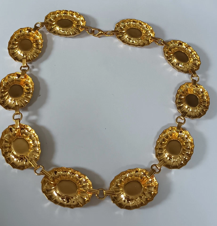 Collar de oro vintage con brillantes cristales de lucita multicolores Foto 3 de 4