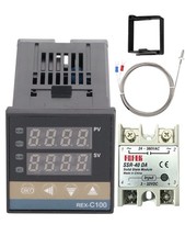 REX-C100 PID Temperature Controller Kit 40A SSR Relay & K Thermocouple 0-400°C