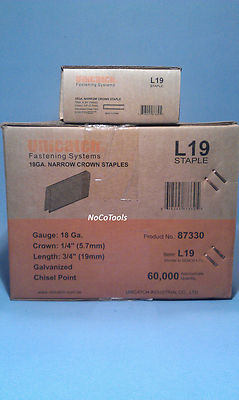 12 Boxes L11 3/4 Inch Long 18 Gauge 1/4 Inch Narrow Crown Galvanized Staple 5M