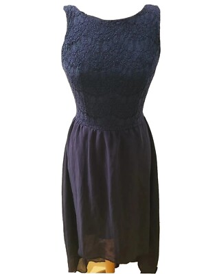 UK8 NEW LOOK Sexy Floral Lace Top Hi Low 37/50'' Hem Evening Party Dress SALE