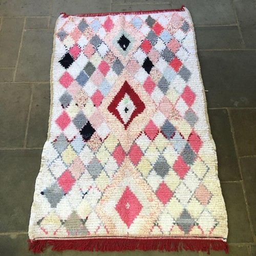 Grand Tapis Vintage Tunisien Berbère - Laine Noire - 1920-1960 - Pièce Rare
