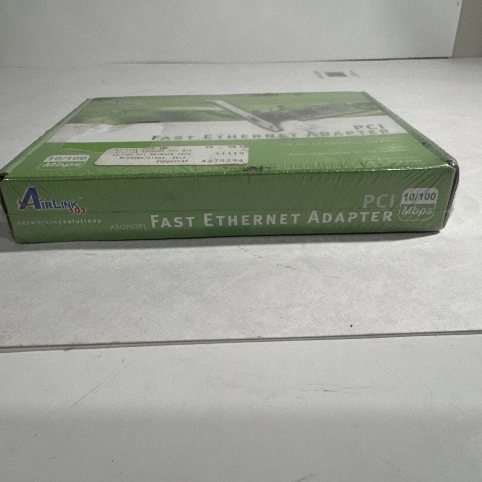Vintage AirLink 101 PCI Fast Ethernet Adapter New Sealed 10/100 Mbps - New - Image 2 of 4
