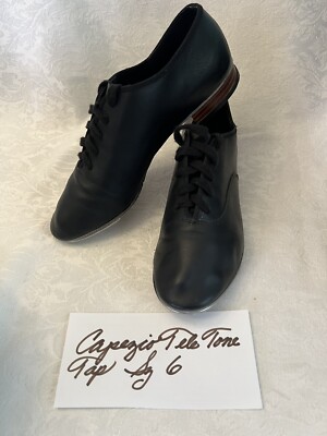 Tap Shoes Capezio Dance Shoes Tele Tone Tap Black Lace Up Sz