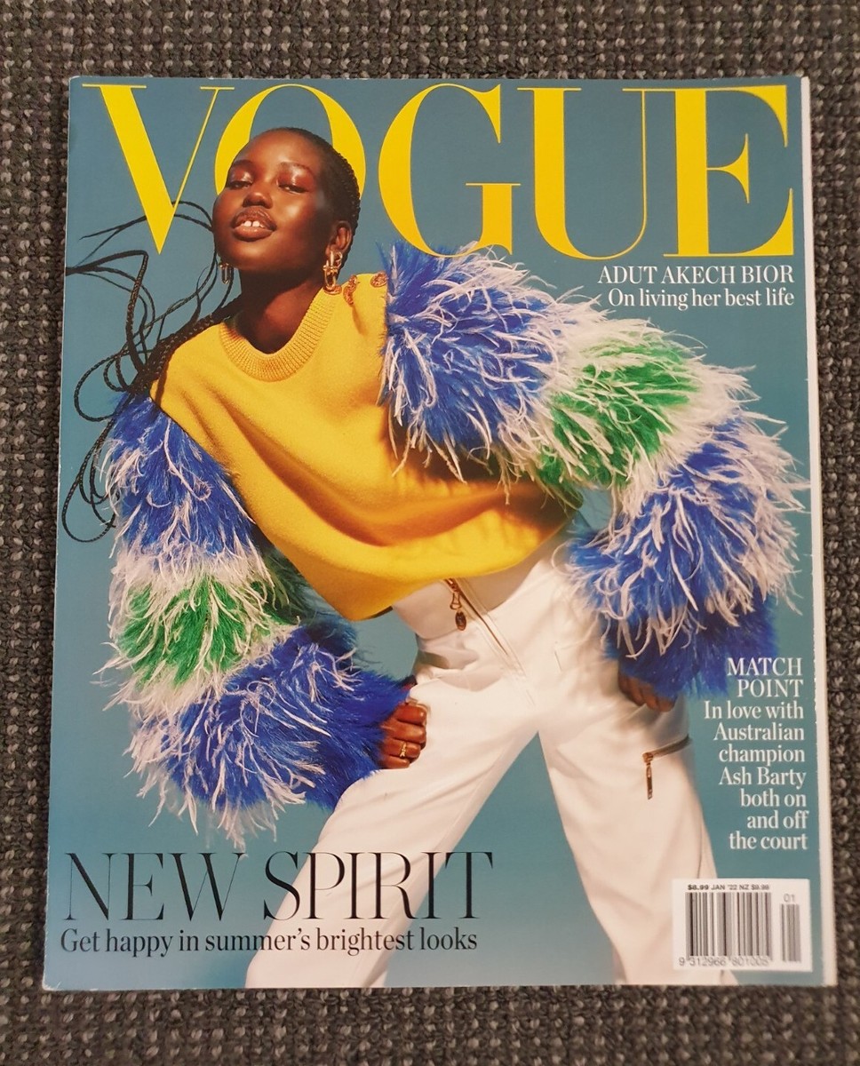 🔶️VOGUE AUSTRALIA MAGAZINE JANUARY 2022 ADUT AKECH BIOR, ASH