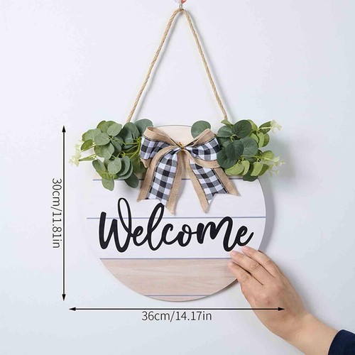 Welcome Sign Front Door Decoration Art Housewarming Gift Door Hanger Door Sign - Picture 5 of 7