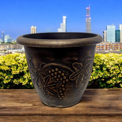 Decorative Outdoor Flower Pot | Antique Look Grapevine Patio Planter 37cm - Picture 11 of 44