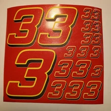 GLITTER SPARKLE RED/yellow black #3'sRacing Decal Sticker Sheet 1/8-1/10-1/12RC 