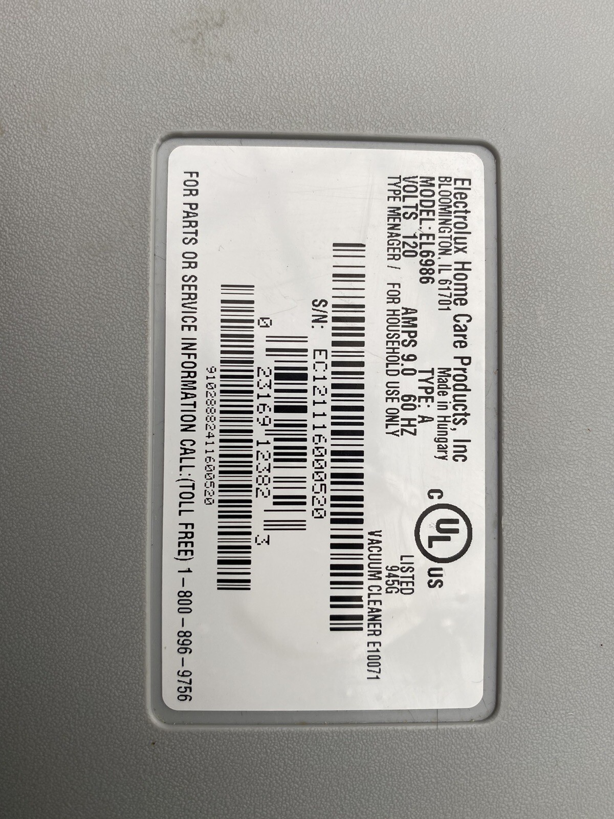 Electrolux EL6986A UltraSilencer Canister Vacuum Green for sale online