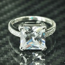 Size 6, vintage sterling silver 925 engagement ring with cz