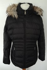 Andrew Marc - Down & Feather Coat Jacket Fur Trim Hood Black Size M 12