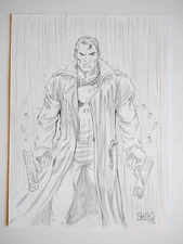 MARK SPEARS Sketch ~ PUNISHER ~ Original Art ~ 12x9 in. - MONSTERS blind bag