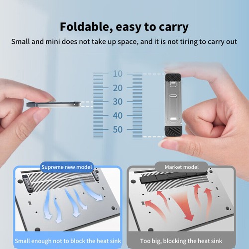 Mini Invisible Mobile Phone Stand Self-adhesive Metal Bracket Folding Kickstand - Afbeelding 11 van 12